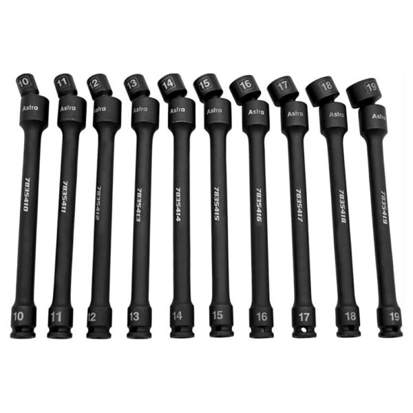 Astro Pneumatic Pinless 78354 Universal Extension Socket Set-Metric - 10PC 3/8'' Drive 6-Point